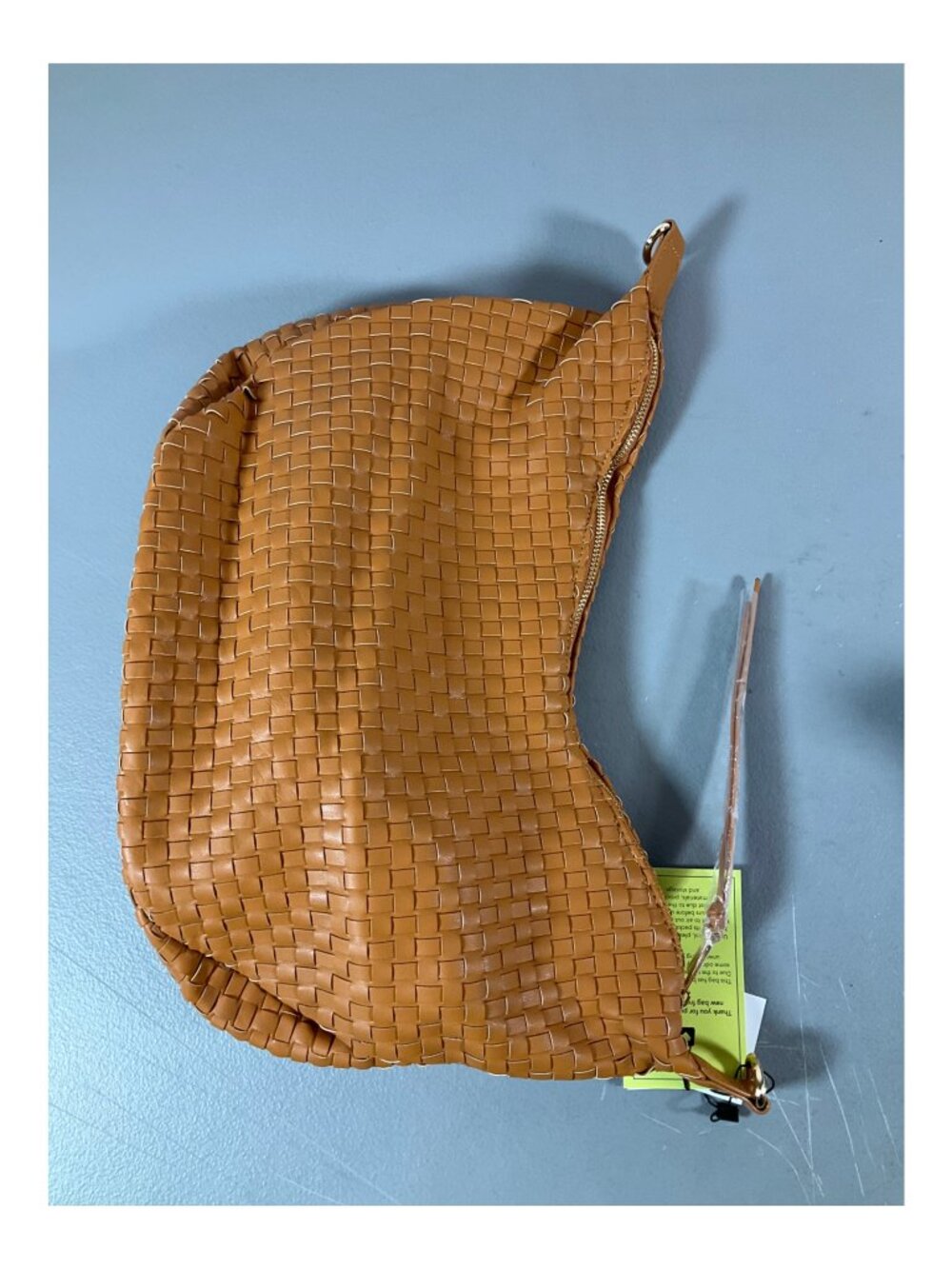 Adorned Half Moon Crossbody Bag - Unisex Camel Fashion Accessory